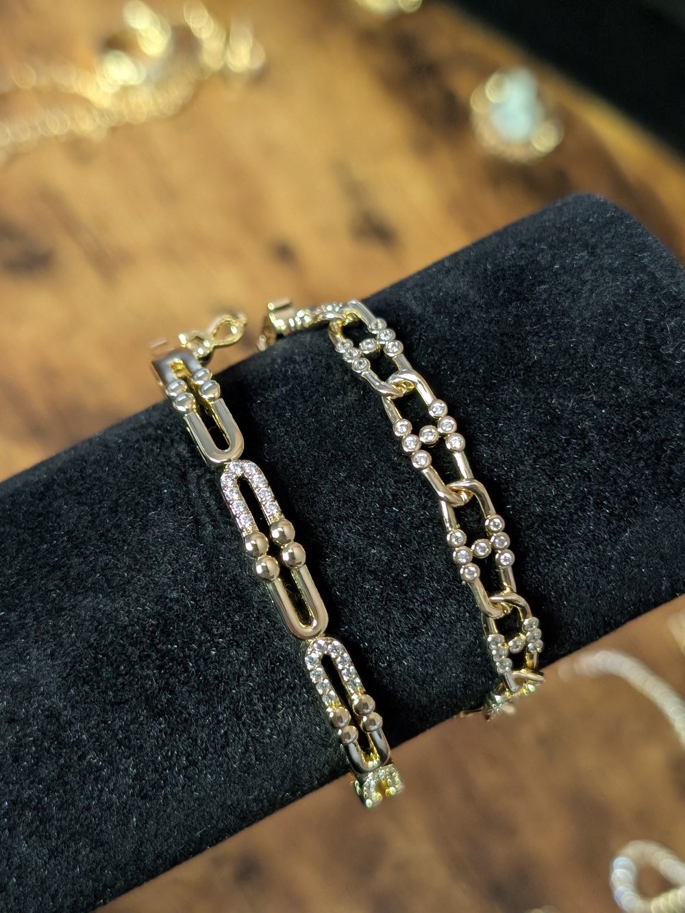 Gold Crystal Link Bracelet - Women Jewelry